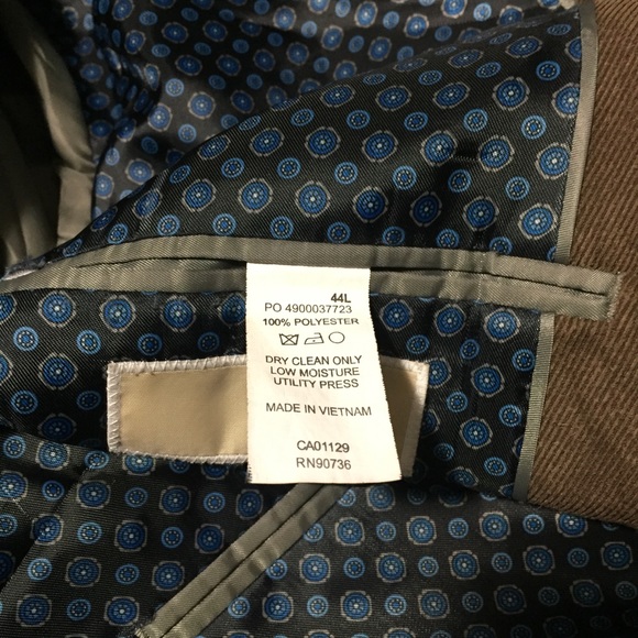 Michael Kors Corduroy Blazer Jacket Men’s 44L Brown 2 Button Polyester - Picture 10 of 10